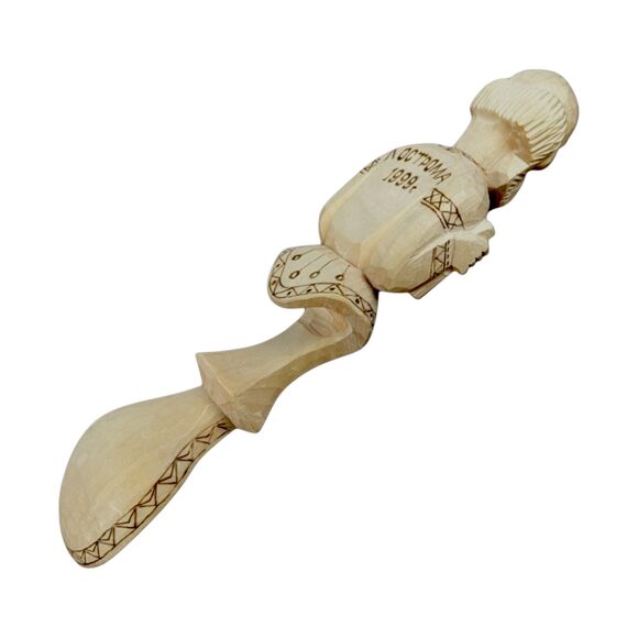 Vintage 1999 Accordion Player Spoon: Koctpoma Hand-Carved Russian Folk Art - Picture 7 of 8